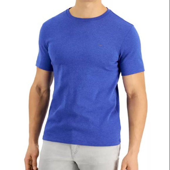 NWT Men's Michael Kors Solid Crewneck T-shirt MSRP $49.50 Tide Blue Heather - Picture 1 of 4